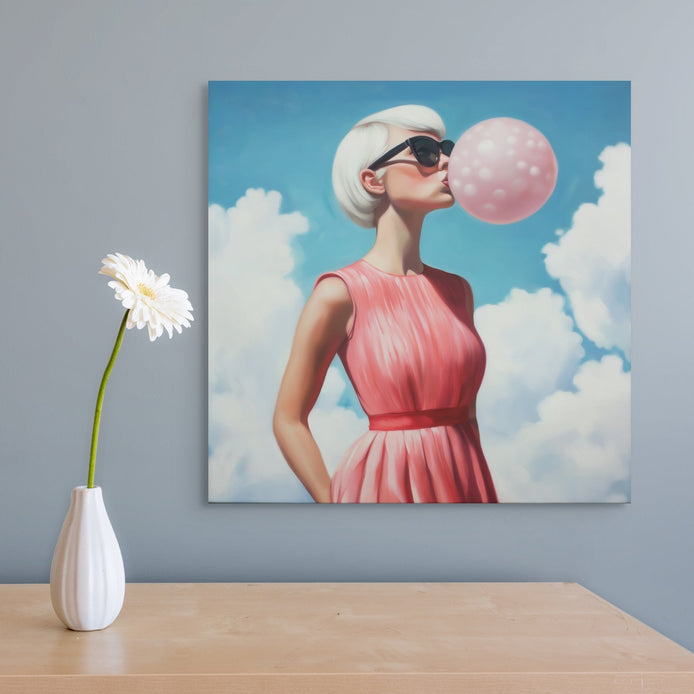D0005-pretty-in-pink-hand-painted-wall-art-hallway-room-image
