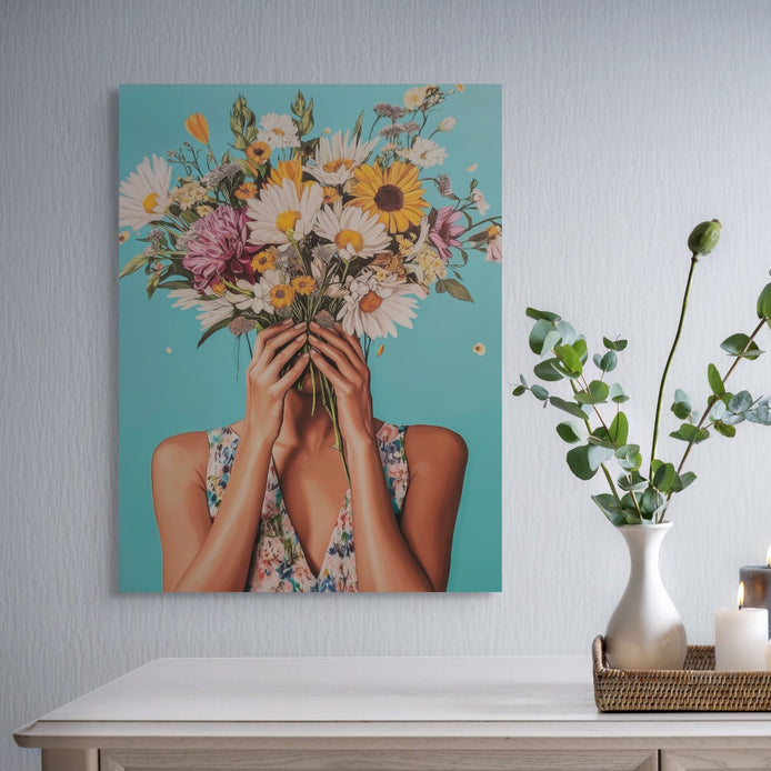 D0046-a-sweet-bouquet-hand-painted-wall-art-hallway-room-image