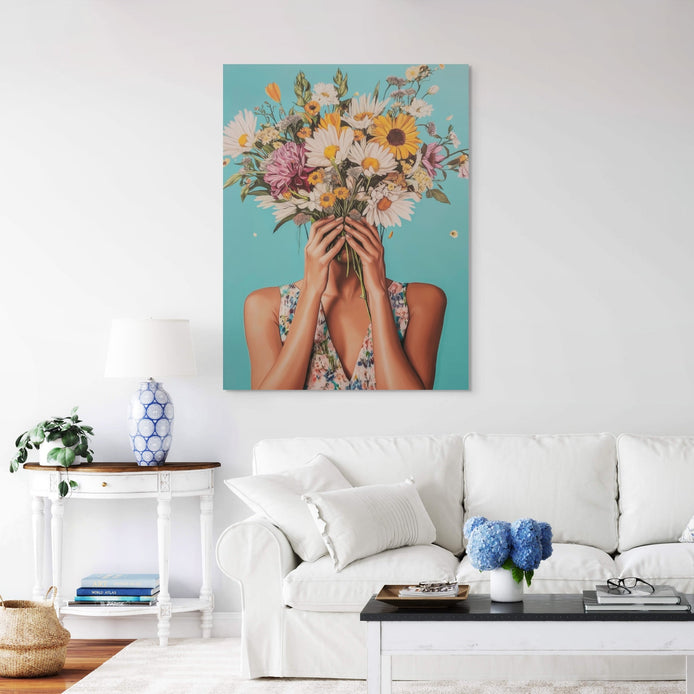 D0046-a-sweet-bouquet-hand-painted-wall-art-living-room-image