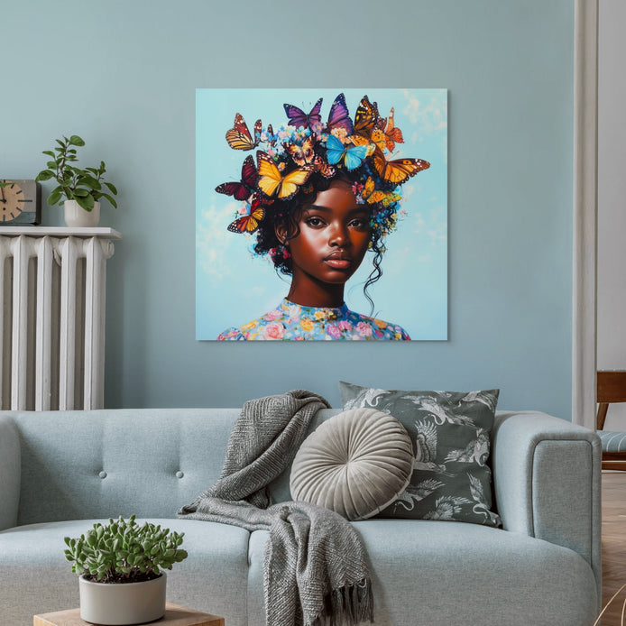 D0079-winged-crown-hand-painted-wall-art-c-room-image