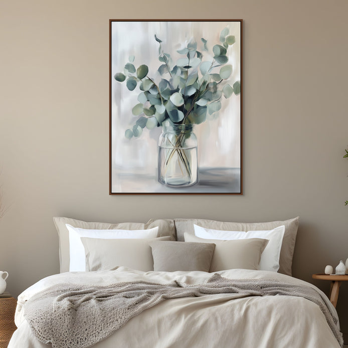 D0096-eucalyptus-serenade-hand-painted-wall-art-bed-room-image-room-f-walnut