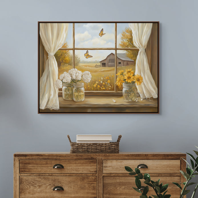 D0106-country-windowview-hand-painted-wall-art-hallway-room-image-room-f-walnut
