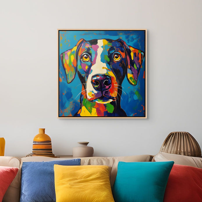 D0112-kaleidoscope-hound-hand-painted-wall-art-living-room-image