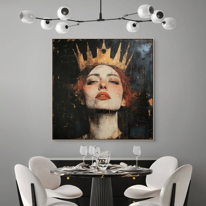 D0113-crowned-resilience-hand-painted-wall-art-dining-room-image