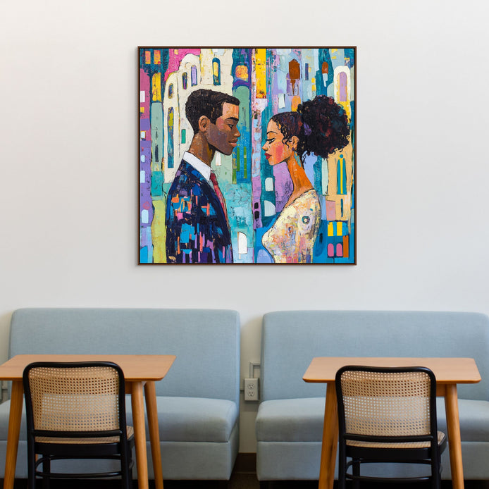 D0114-city-romance-hand-painted-wall-art-business-room-image-room-f-walnut
