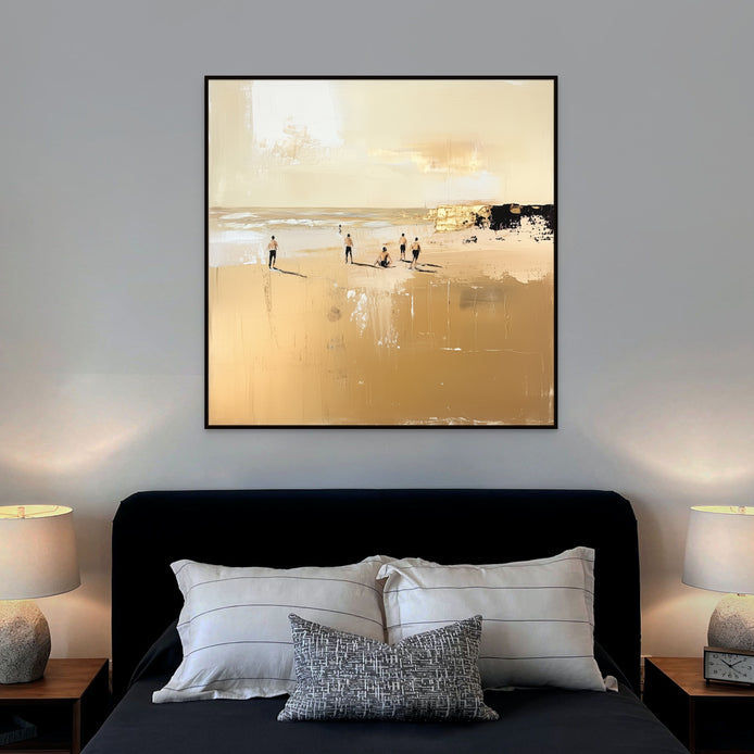 D0132-a-day-off-hand-painted-wall-art-bed-room-image-room-f-black