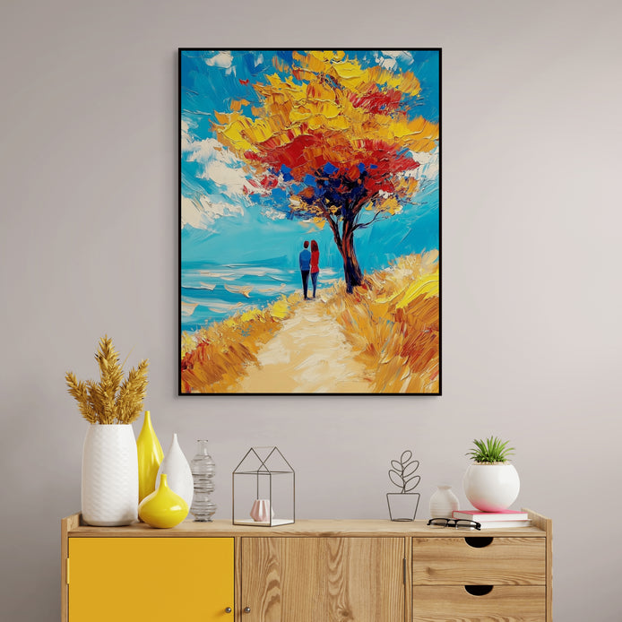 D0143-under-the-foliage-hand-painted-wall-art-hallway-room-image