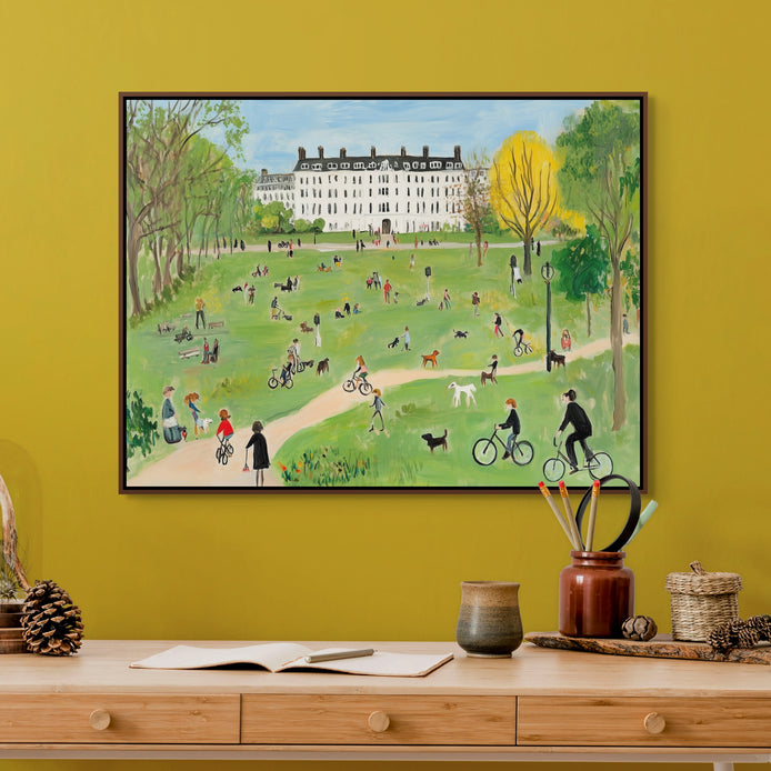 D0175-a-day-in-the-park-hand-painted-wall-art-office-room-image-room-f-walnut