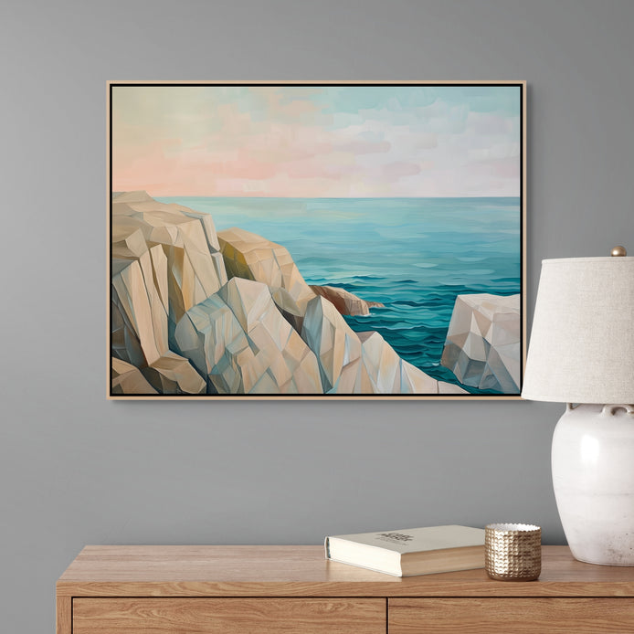 D0183-view-on-the-rocks-hand-painted-wall-art-hallway-room-image-room-f-natural