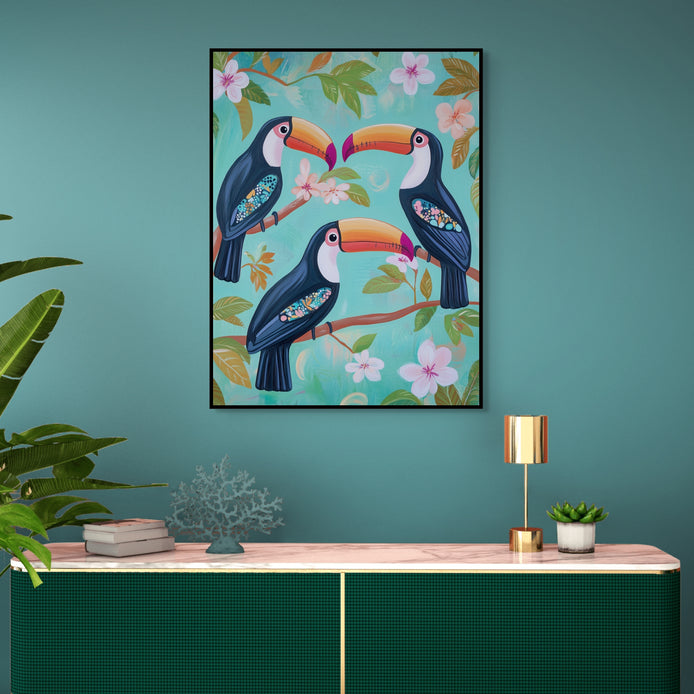 D0203-toucan-trio-hand-painted-wall-art-lounge-room-image-room-f-black