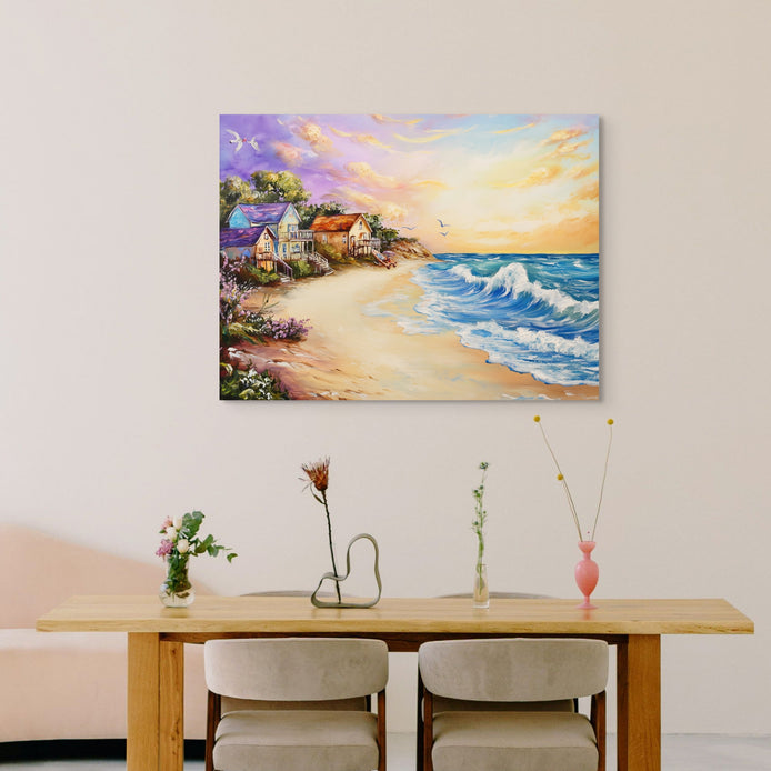 D0221-summer-vacation-hand-painted-wall-art-dining-room-image-room-f-wrapped