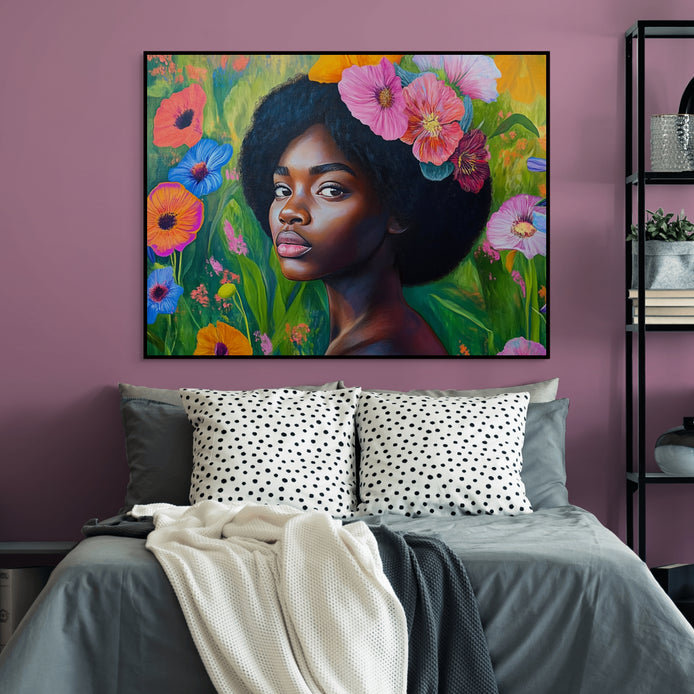 D0222-flowering-hand-painted-wall-art-bed-room-image-room-f-black