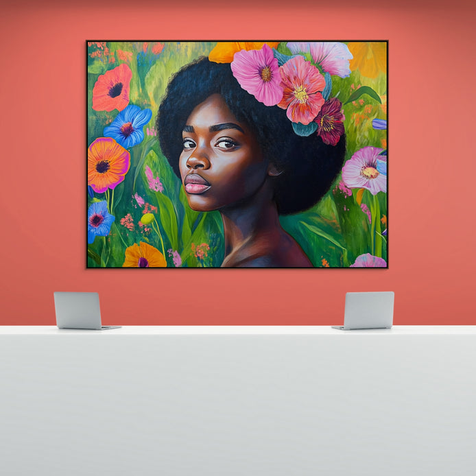 D0222-flowering-hand-painted-wall-art-business-room-image-room-f-walnut
