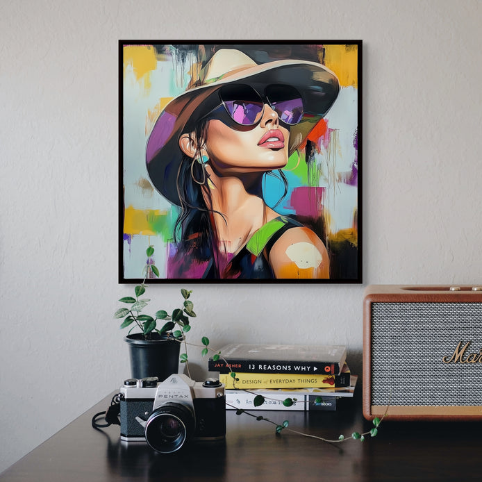 D0237-urban-vogue-hand-painted-wall-art-office-room-image