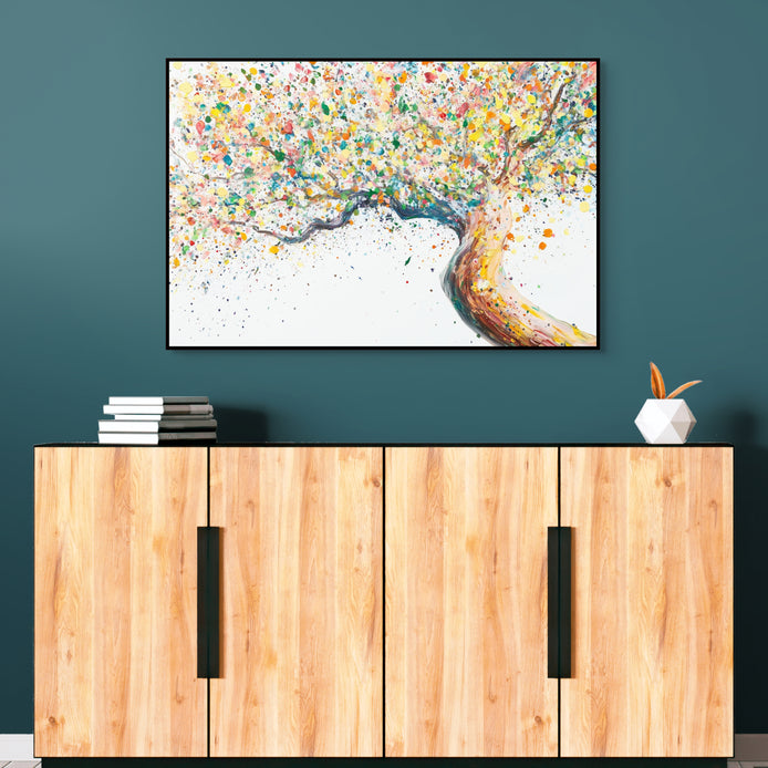 D0308-the-blooming-canopy-hand-painted-wall-art-hallway-room-image-room-f-black