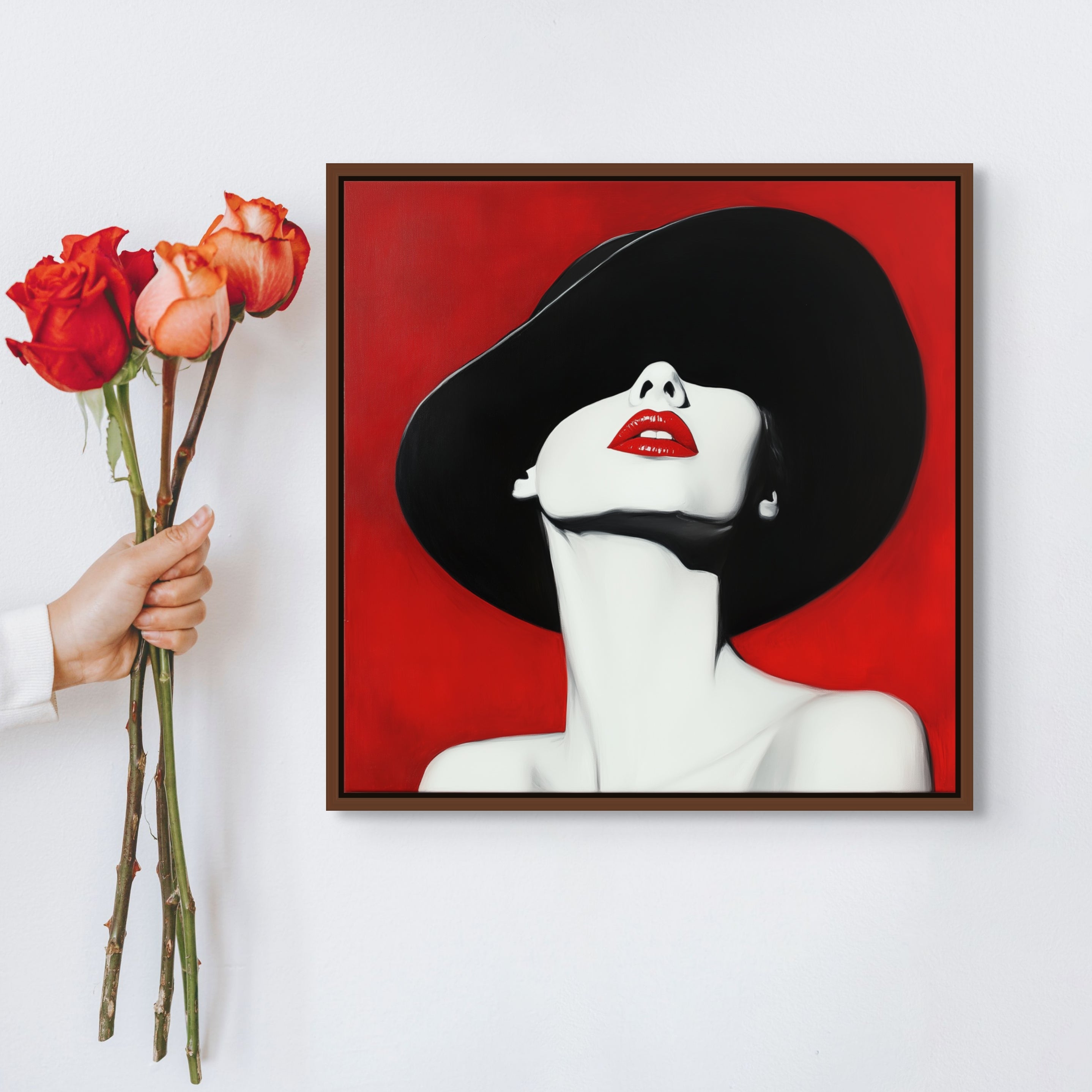 D0328-elegance-in-contrast-hand-painted-wall-art-hallway-room-image-room-f-walnut