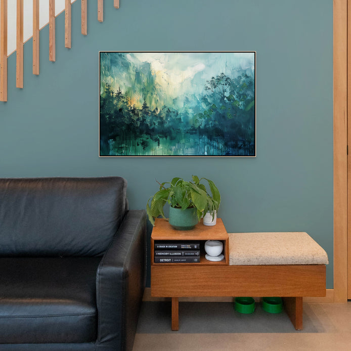 D0339-blue-forest-fog-hand-painted-wall-art-a-room-image-room-f-natural