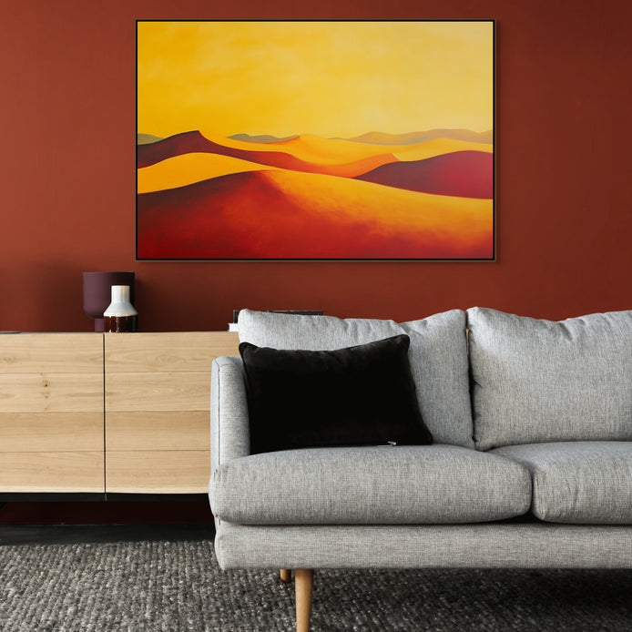 D0342-under-a-red-moon-hand-painted-wall-art-living-room-image-room-f-walnut