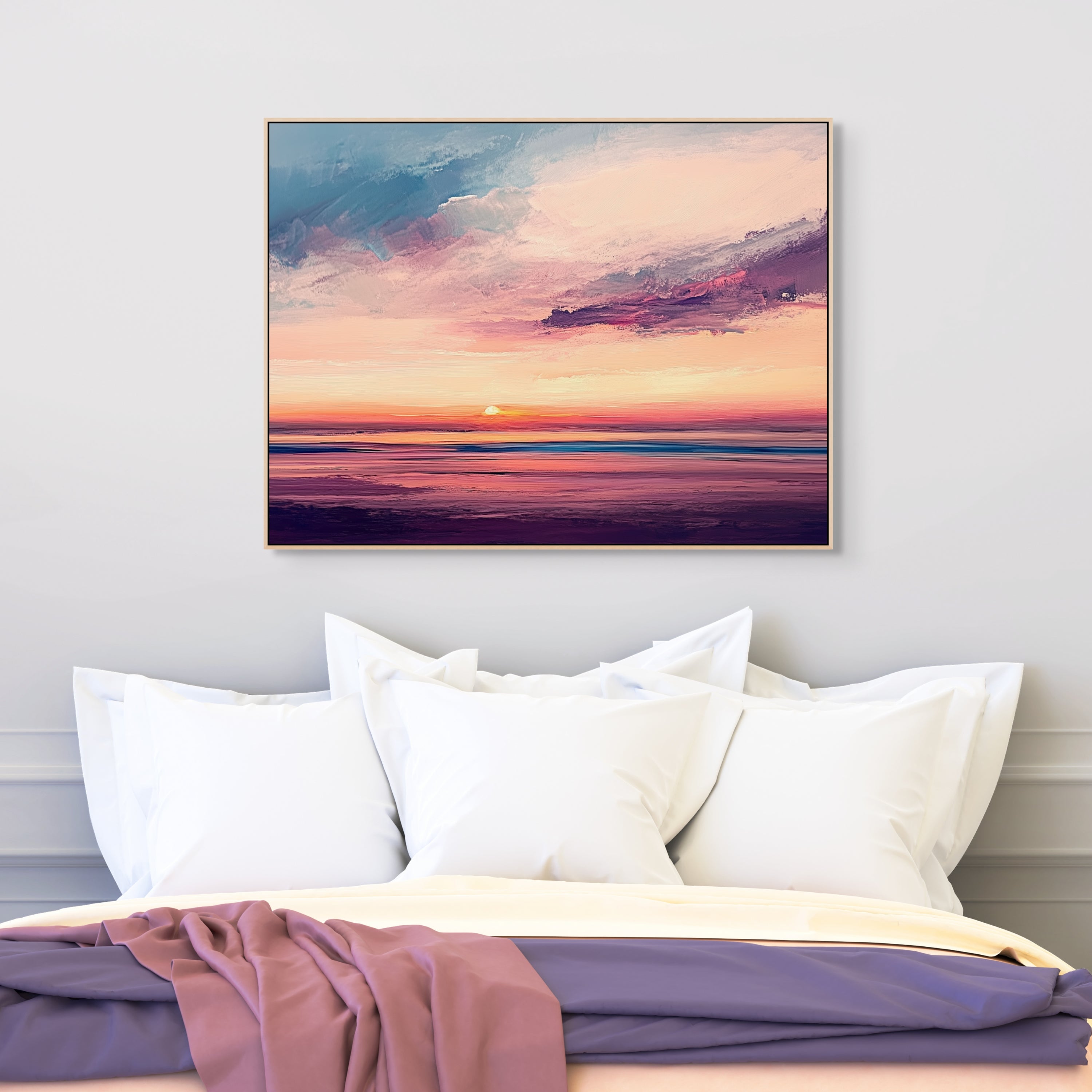 D0353-setting-sea-hand-painted-wall-art-bed-room-image-room-f-natural