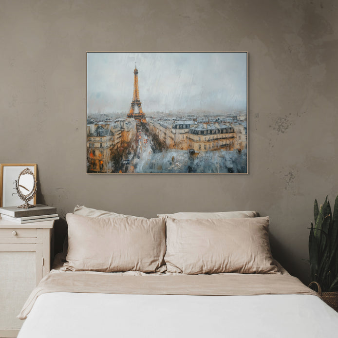 D0367-parisian-rain-hand-painted-wall-art-bed-room-image-room-f-natural