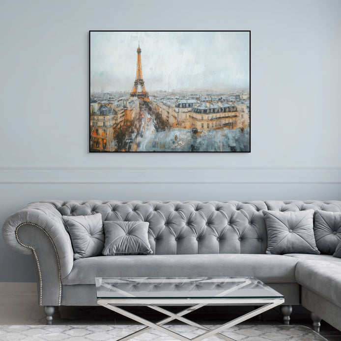 D0367-parisian-rain-hand-painted-wall-art-living-room-image-room-f-black