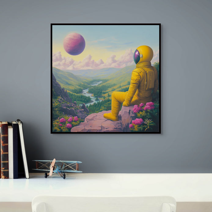 D0441-hand-painted-wall-art-office-room-image-room-f-black