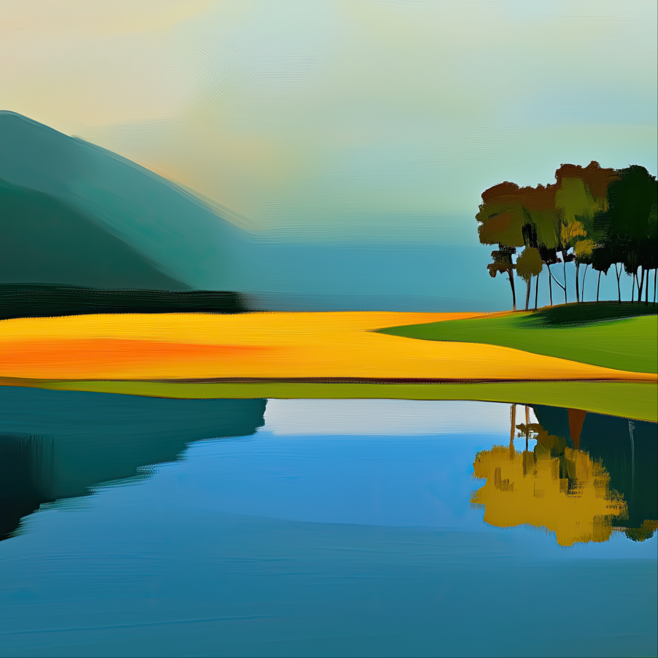 Scenery hand-painted wall art collection
