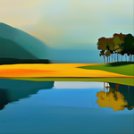 Scenery hand-painted wall art collection
