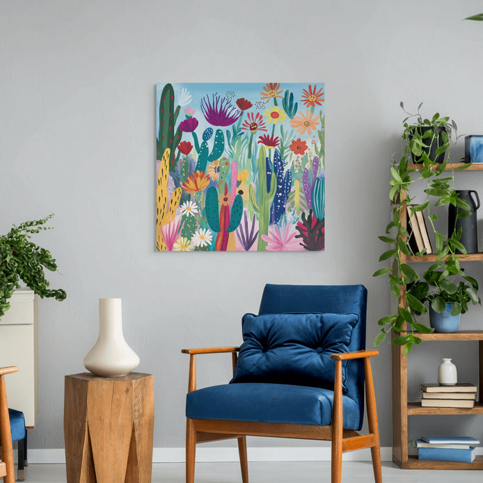 D0001-desert-flower-garden-hand-painted-wall-art-a-room-image