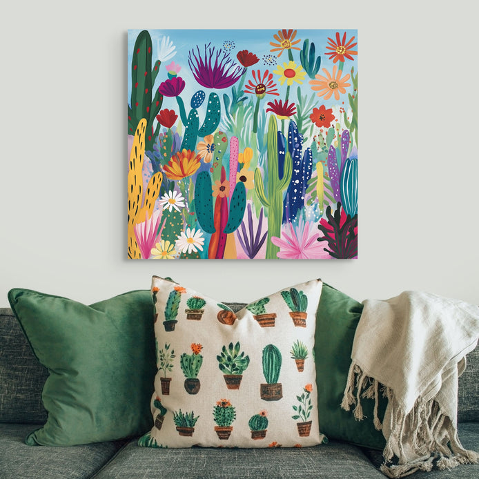 D0001-desert-flower-garden-hand-painted-wall-art-kids-room-image