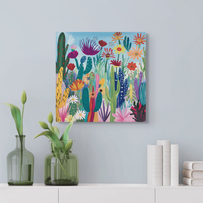 D0001-desert-flower-garden-hand-painted-wall-art-hallway-room-image