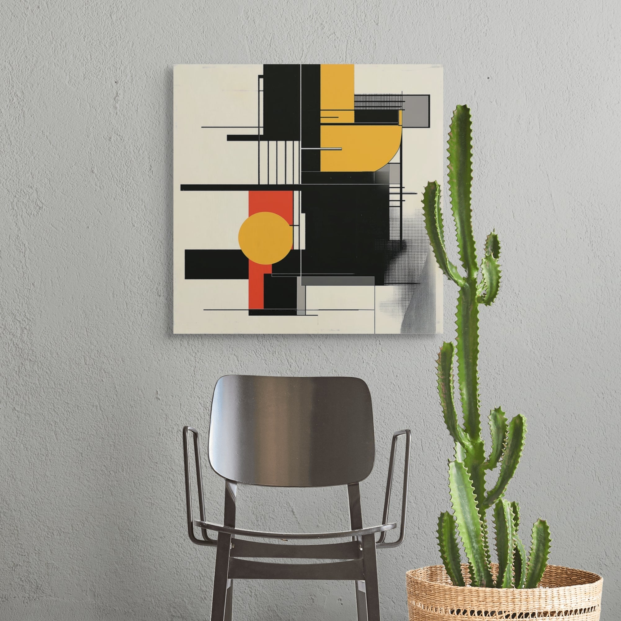 D0008-between-shapes-hand-painted-wall-art-hallway-room-image