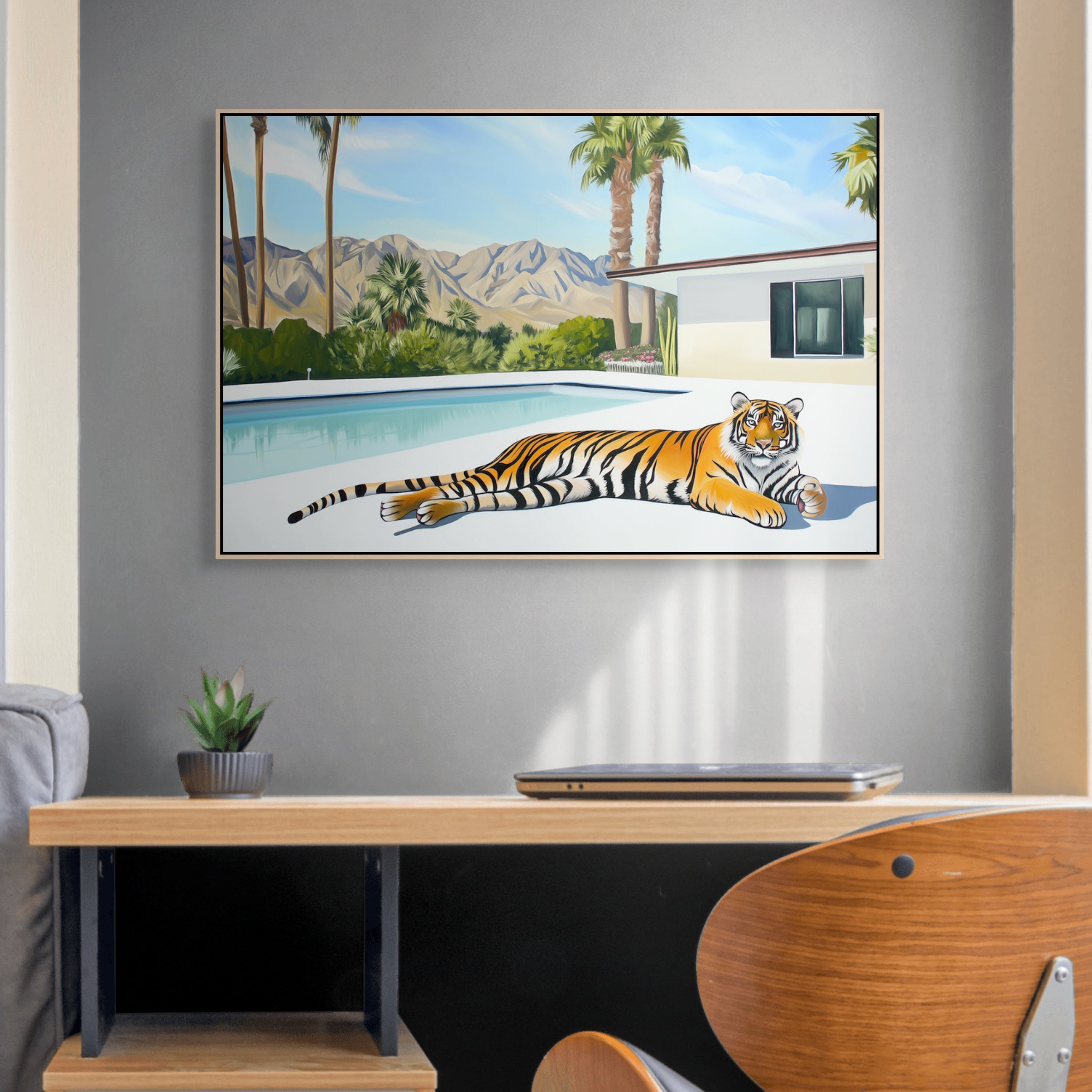 D0016-lazy-lounge-hand-painted-wall-art-office-room-image-room-f-walnut