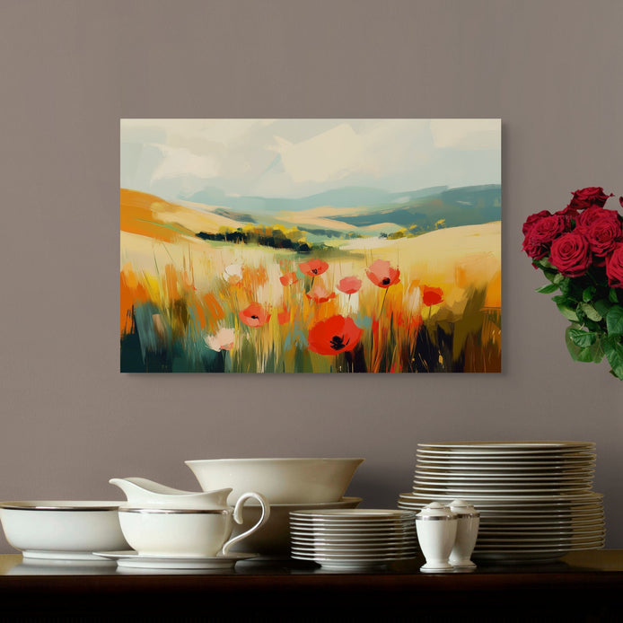 D0036-blooming-poppies-hand-painted-wall-art-dining-room-image-kitchen-room-image
