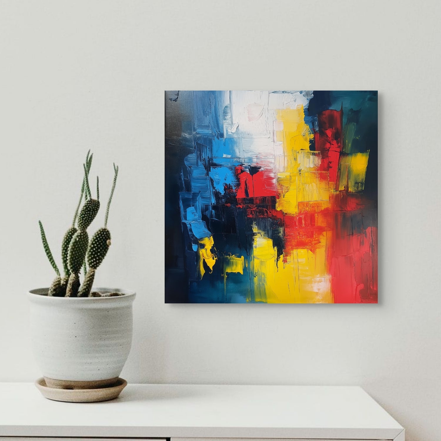 D0073-interfering-colors-hand-painted-wall-art-hallway-room-image