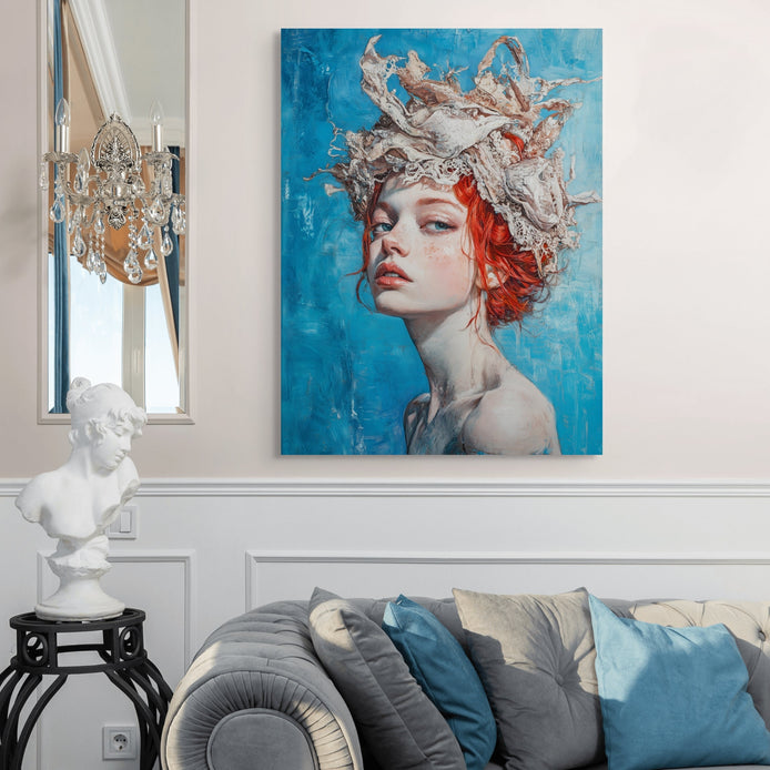 D0083-feeling-blue-hand-painted-wall-art-living-room-image