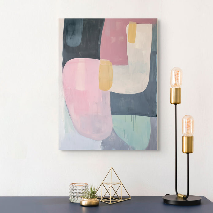 D0088-pink-lemonade-hand-painted-wall-art-hallway-room-image