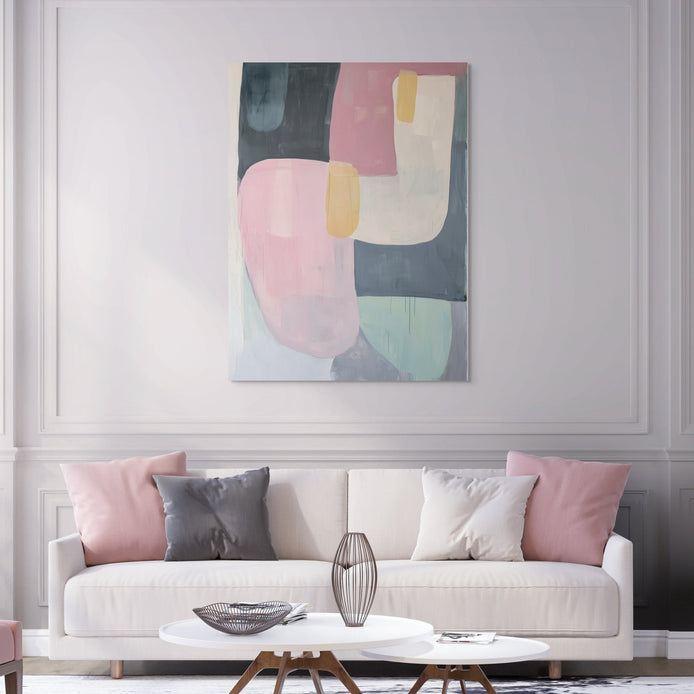 D0088-pink-lemonade-hand-painted-wall-art-living-room-image