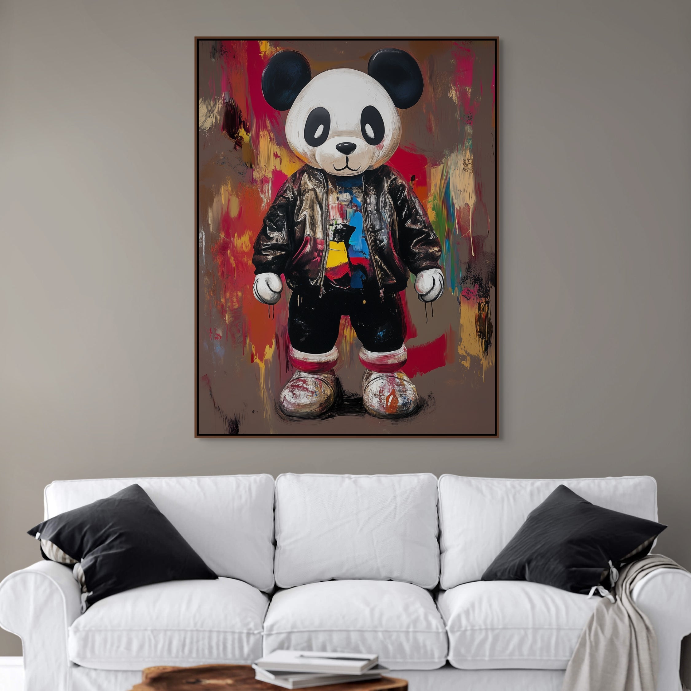 D0094-urban-panda-hand-painted-wall-art-living-room-image-room-f-walnut