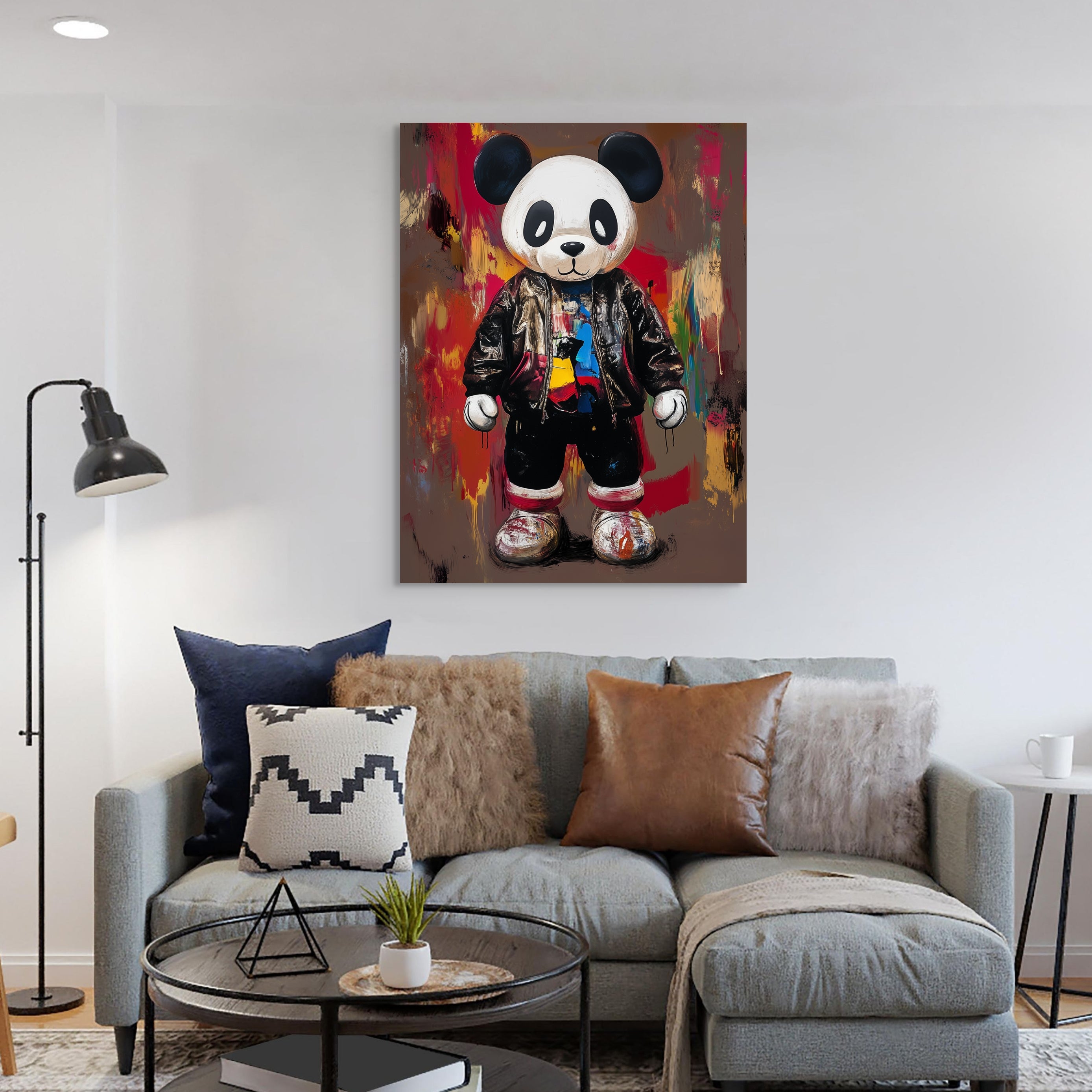 D0094-urban-panda-hand-painted-wall-art-lounge-room-image