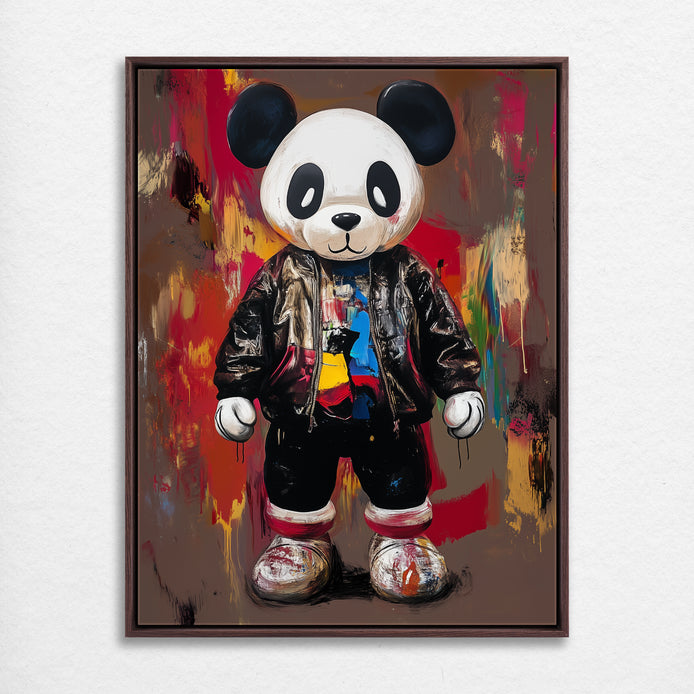 D0094-urban-panda-hand-painted-wall-art_32_3x4-vertical-frame-walnut.psd