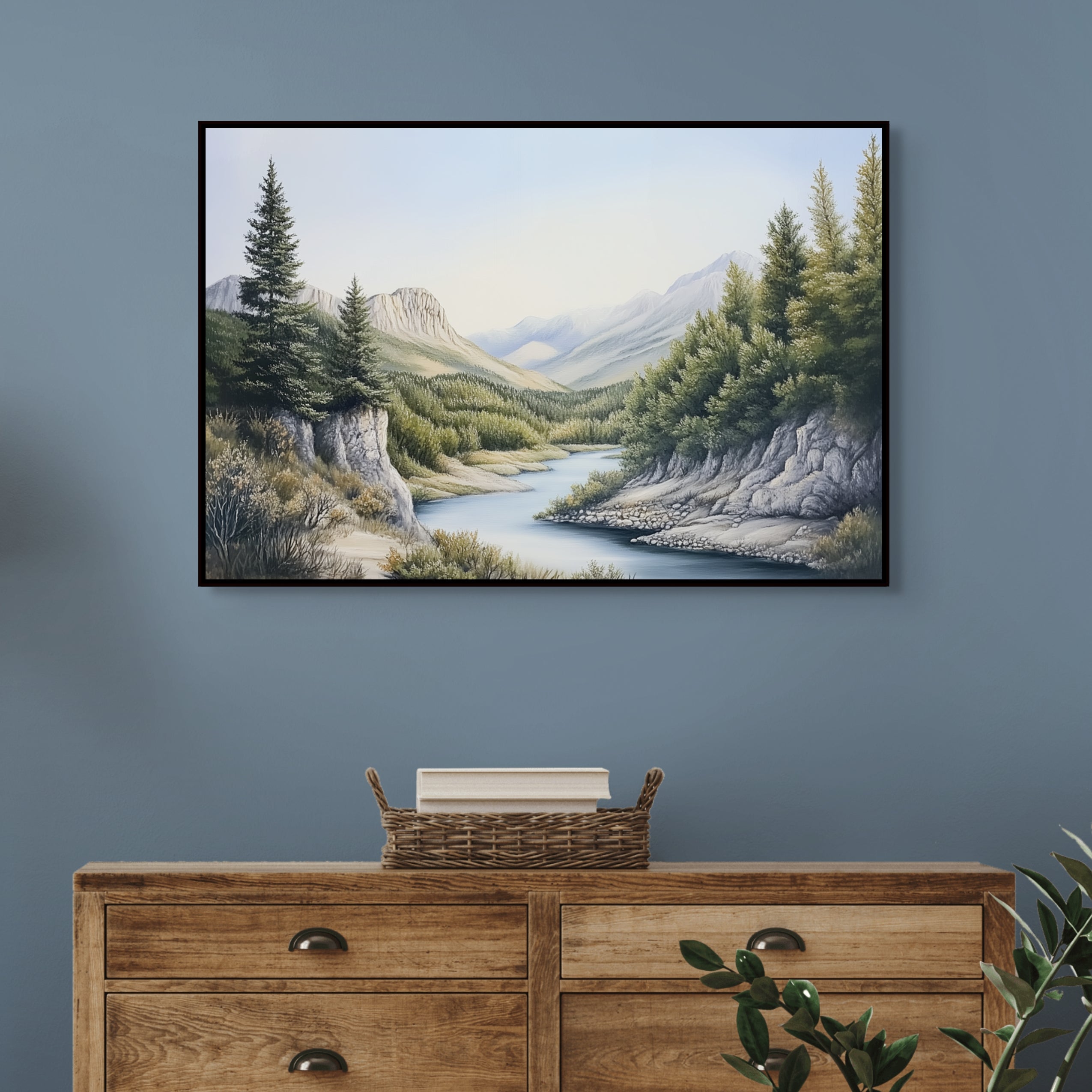 D0095-tranquil-horizons-hand-painted-wall-art-hallway-room-image-room-f-black