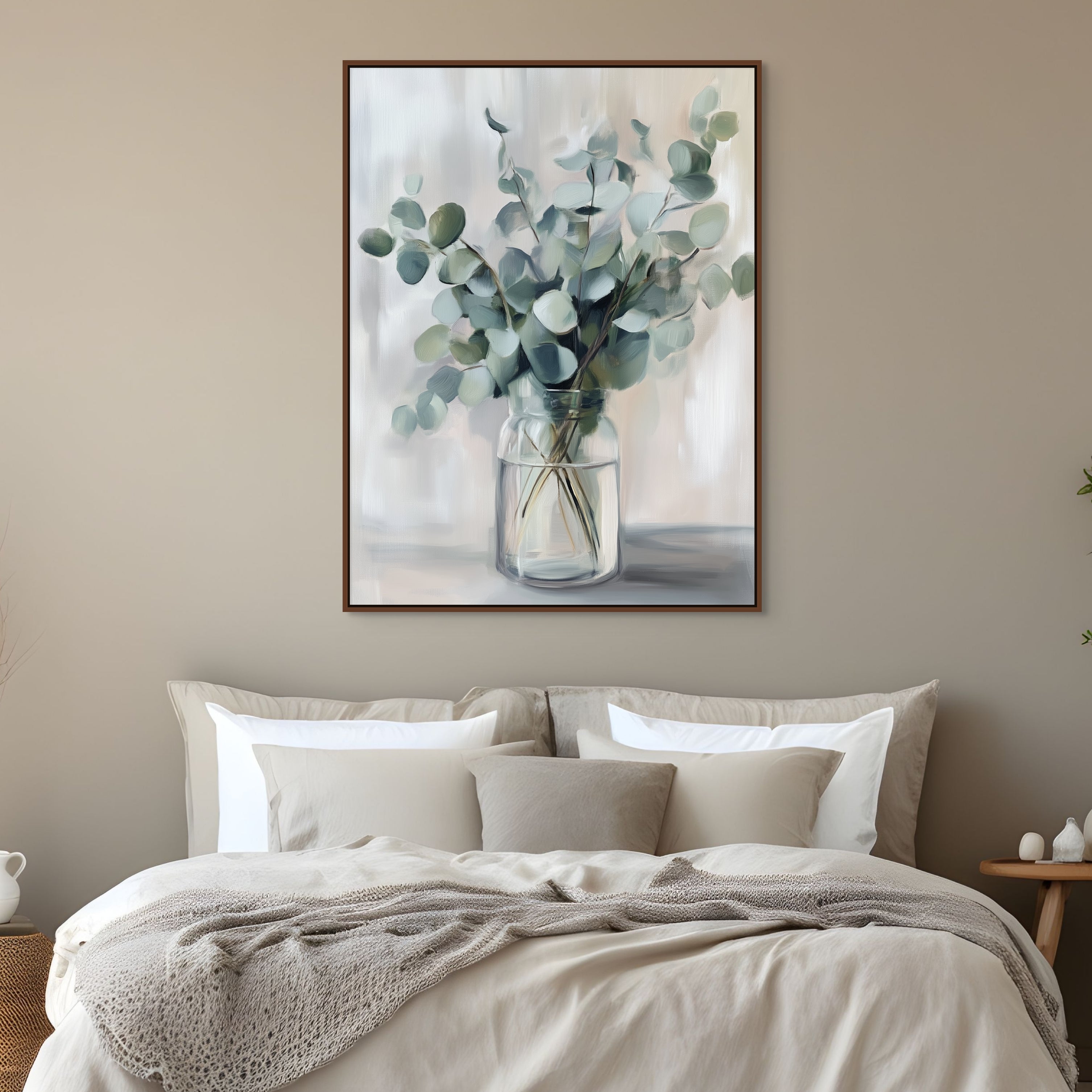 D0096-eucalyptus-serenade-hand-painted-wall-art-bed-room-image-room-f-walnut
