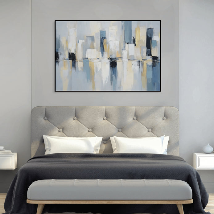 D0097-skyline-reflections-hand-painted-wall-art-bed-room-image-room-f-black