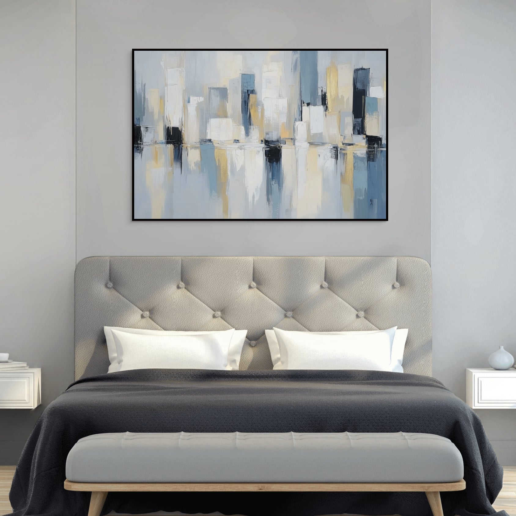 D0097-skyline-reflections-hand-painted-wall-art-bed-room-image-room-f-black
