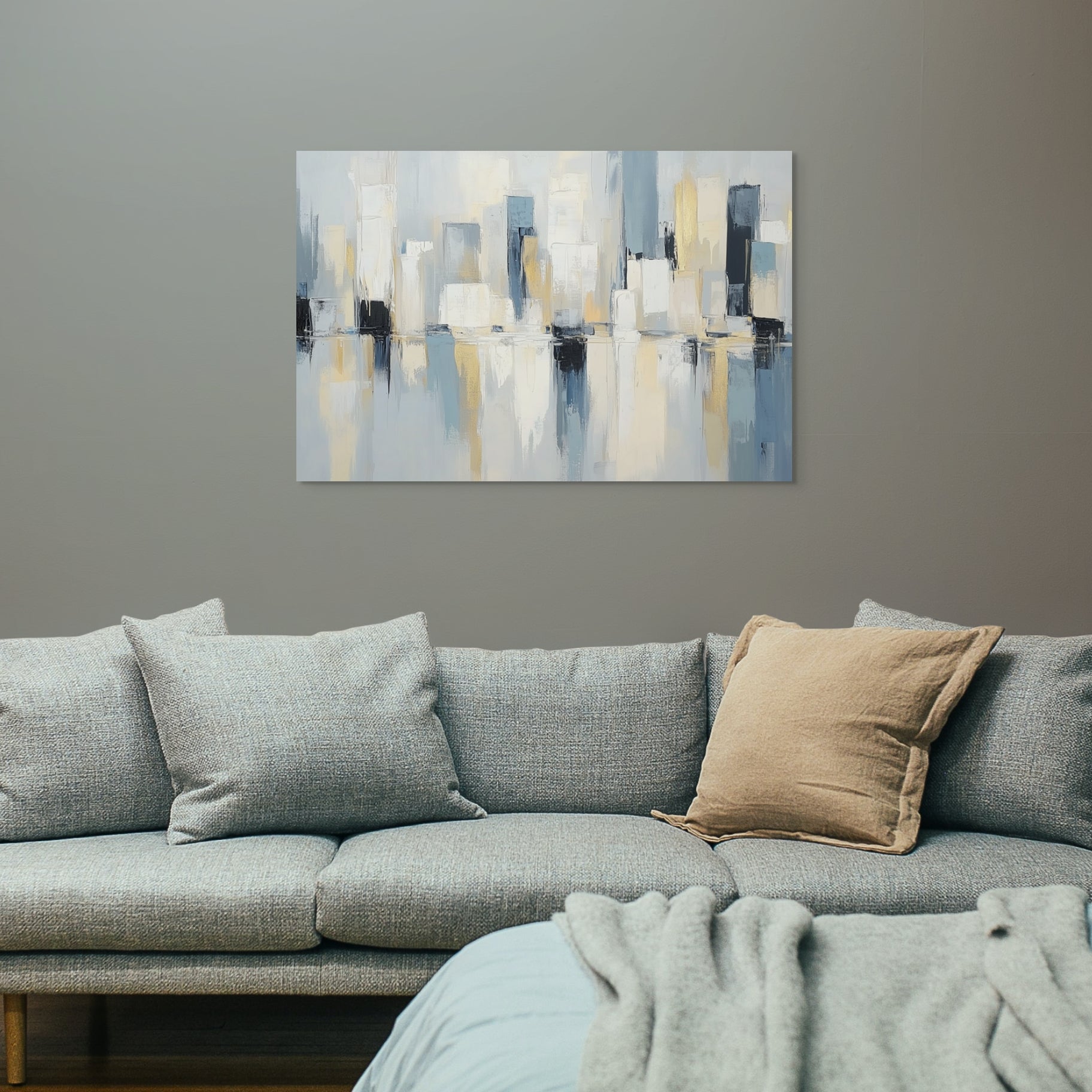 D0097-skyline-reflections-hand-painted-wall-art-living-room-image-room-f-wrapped