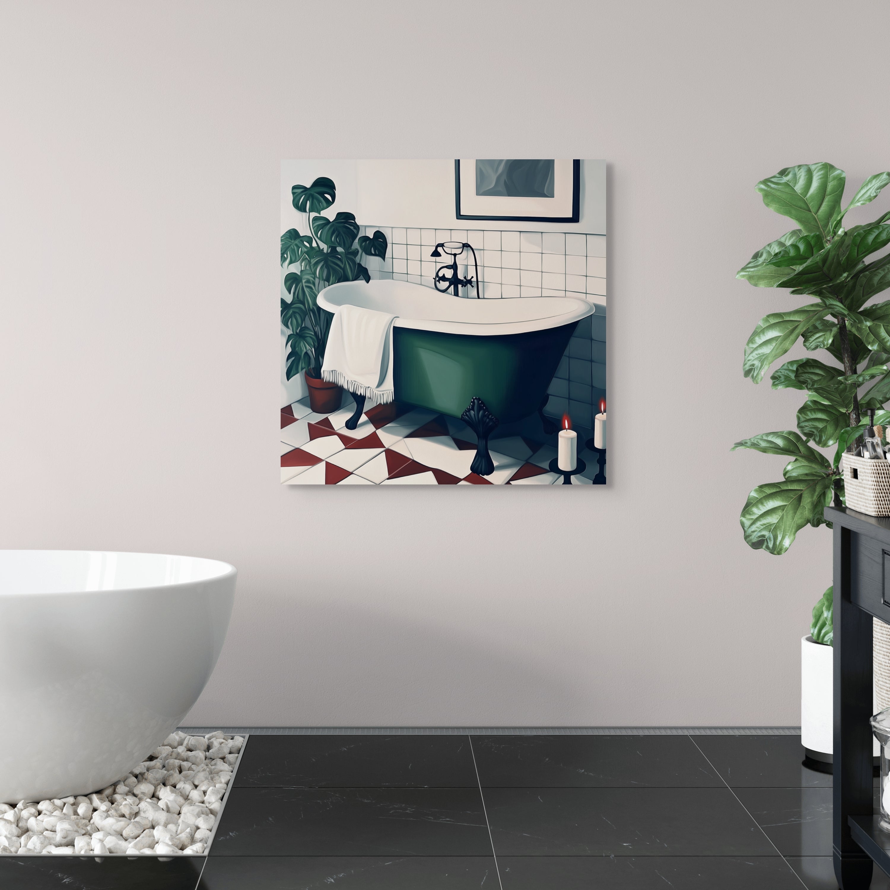 D0098-vintage-soak-hand-painted-wall-art-bath-room-image