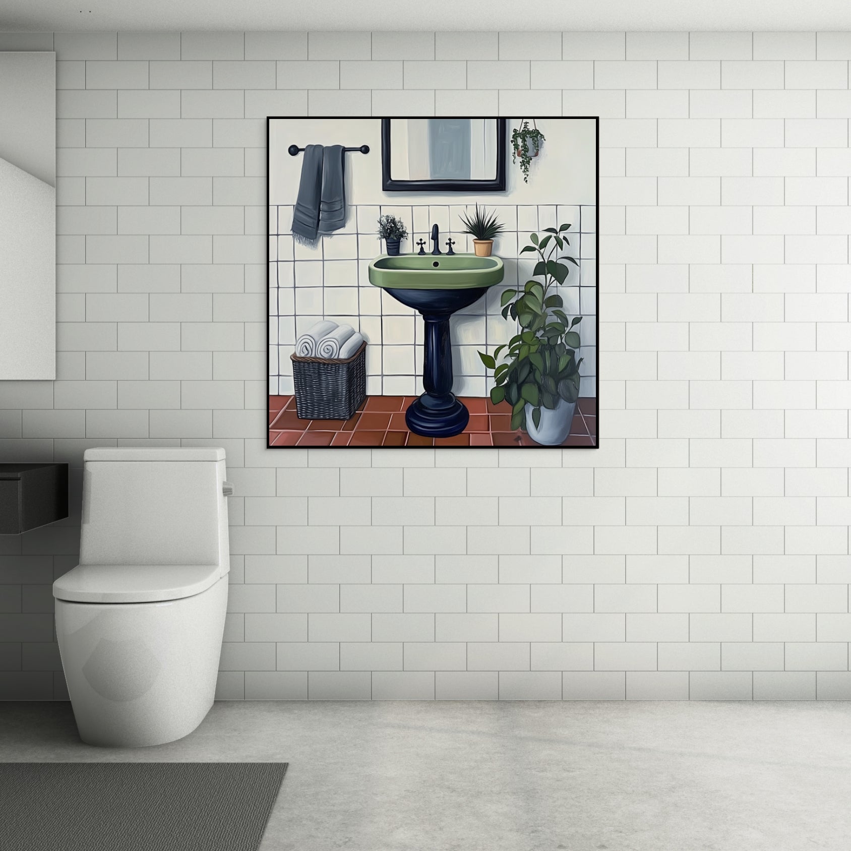 D0099-botanical-washroom-hand-painted-wall-art-a-room-image-room-f-black