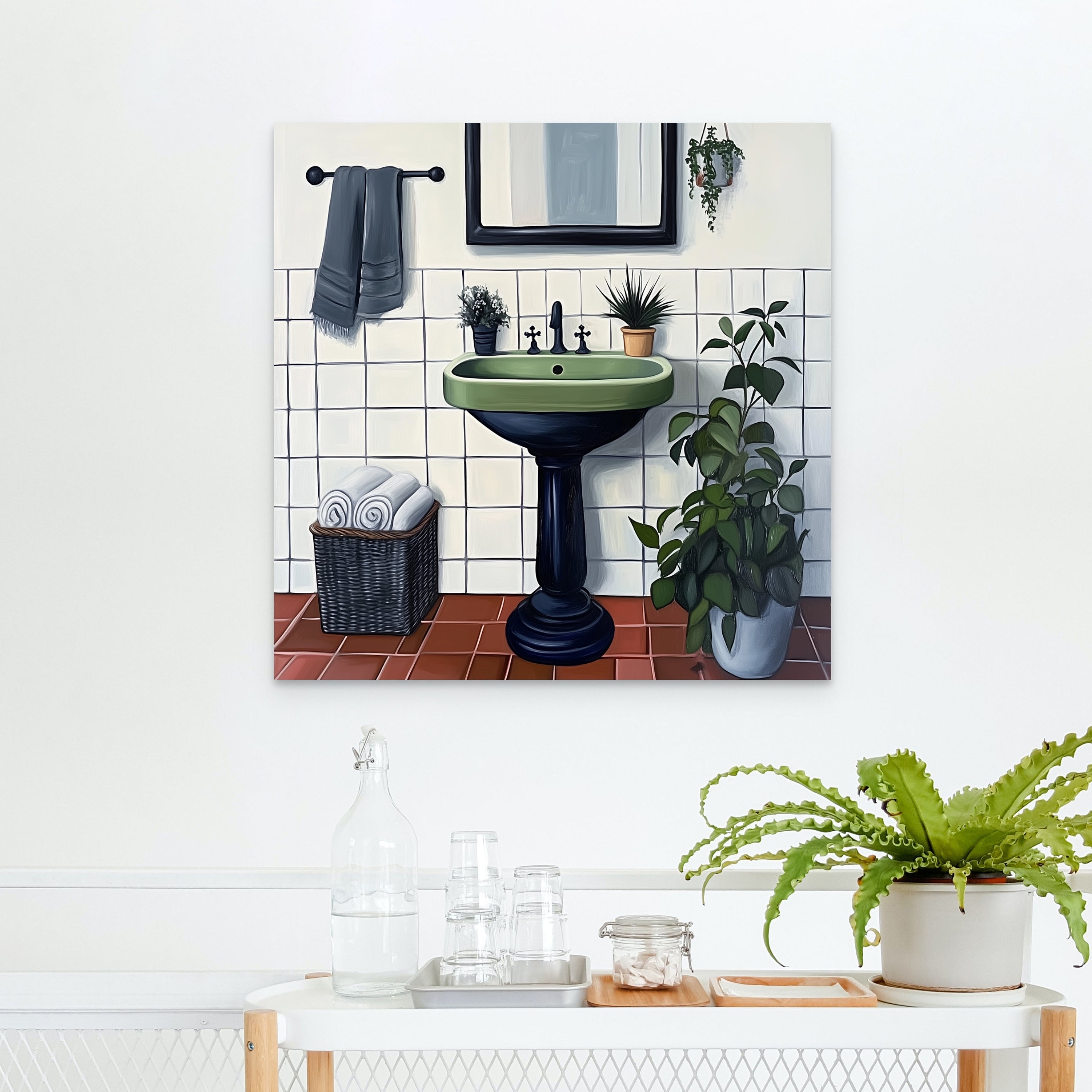 D0099-botanical-washroom-hand-painted-wall-art-bath-room-image