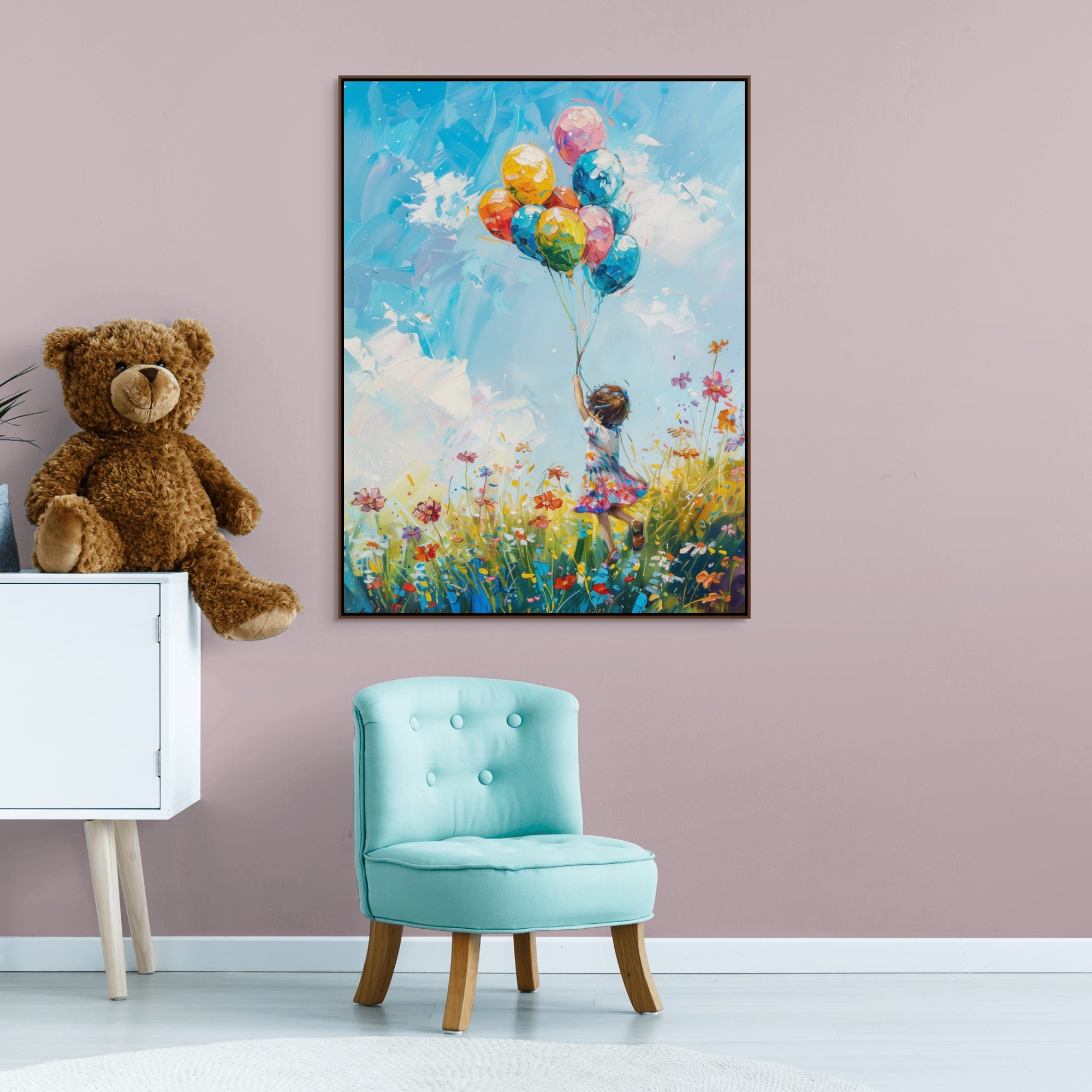D0110-flight-of-joy-hand-painted-wall-art-kids-room-image-room-f-walnut